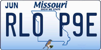 MO license plate RL0P9E