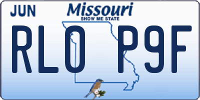 MO license plate RL0P9F