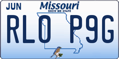 MO license plate RL0P9G
