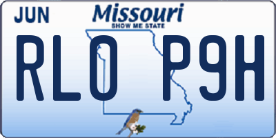 MO license plate RL0P9H