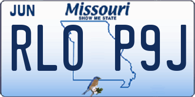 MO license plate RL0P9J