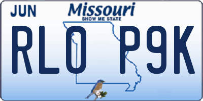 MO license plate RL0P9K