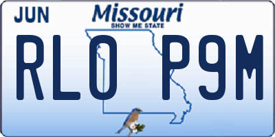 MO license plate RL0P9M