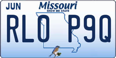 MO license plate RL0P9Q