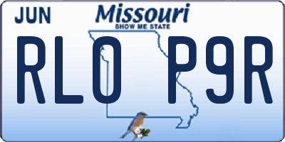 MO license plate RL0P9R