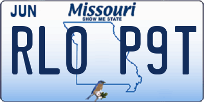 MO license plate RL0P9T