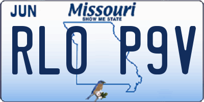 MO license plate RL0P9V