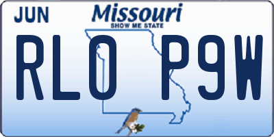 MO license plate RL0P9W