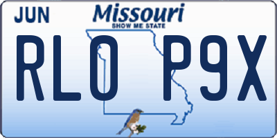 MO license plate RL0P9X