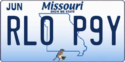 MO license plate RL0P9Y