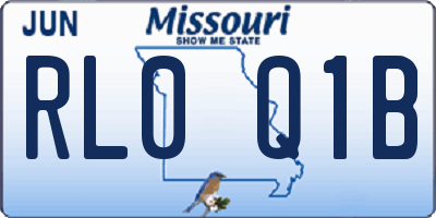 MO license plate RL0Q1B