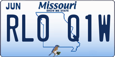 MO license plate RL0Q1W
