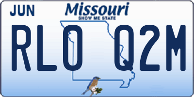 MO license plate RL0Q2M