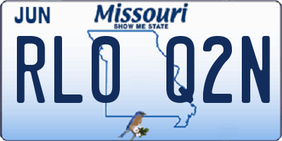 MO license plate RL0Q2N