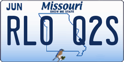 MO license plate RL0Q2S