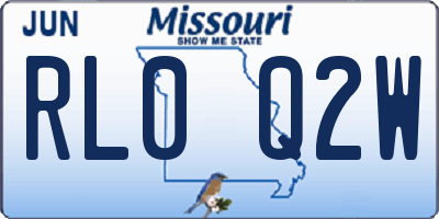 MO license plate RL0Q2W