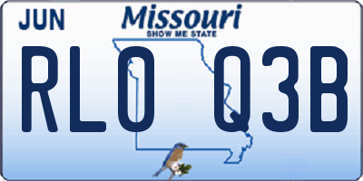 MO license plate RL0Q3B