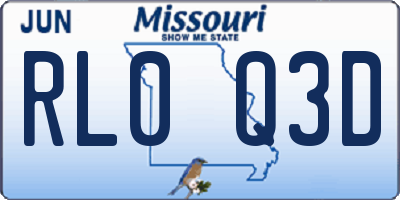 MO license plate RL0Q3D