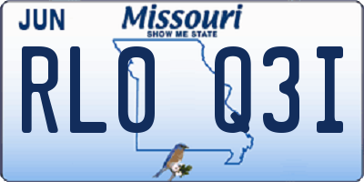 MO license plate RL0Q3I