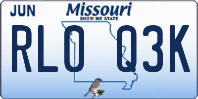 MO license plate RL0Q3K