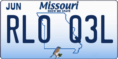 MO license plate RL0Q3L