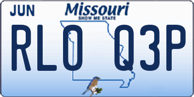 MO license plate RL0Q3P
