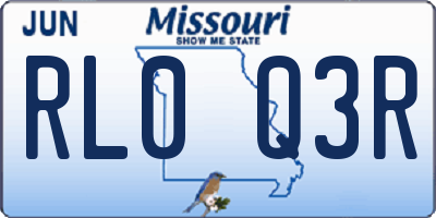 MO license plate RL0Q3R