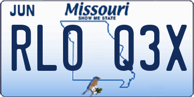 MO license plate RL0Q3X