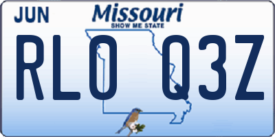 MO license plate RL0Q3Z