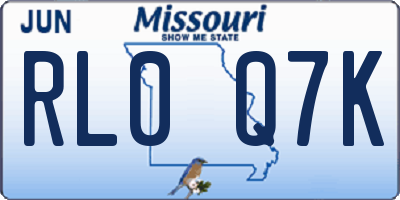 MO license plate RL0Q7K