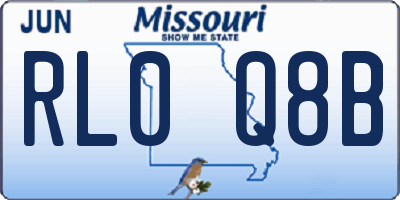 MO license plate RL0Q8B