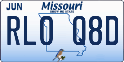 MO license plate RL0Q8D
