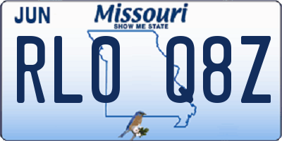 MO license plate RL0Q8Z