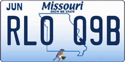 MO license plate RL0Q9B