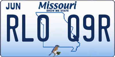 MO license plate RL0Q9R
