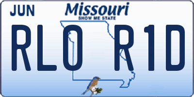 MO license plate RL0R1D