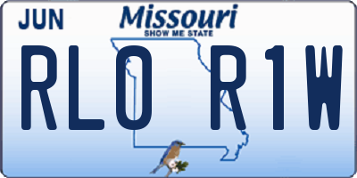 MO license plate RL0R1W