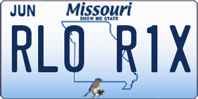 MO license plate RL0R1X
