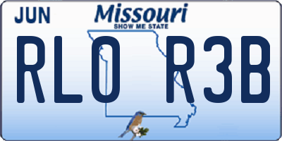 MO license plate RL0R3B