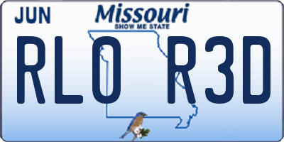MO license plate RL0R3D