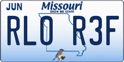 MO license plate RL0R3F