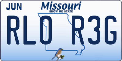 MO license plate RL0R3G