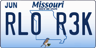 MO license plate RL0R3K
