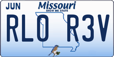 MO license plate RL0R3V