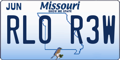 MO license plate RL0R3W