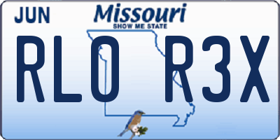 MO license plate RL0R3X
