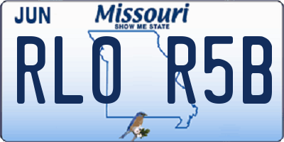 MO license plate RL0R5B