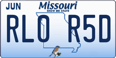 MO license plate RL0R5D