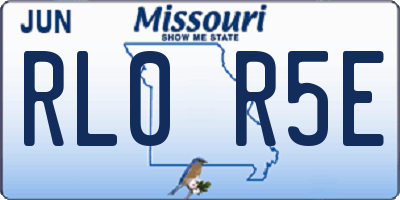 MO license plate RL0R5E