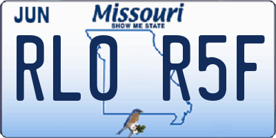 MO license plate RL0R5F